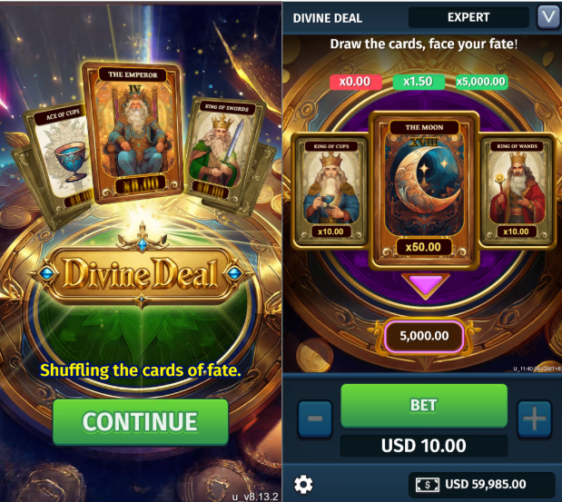 Paparan game Divine Deal daripada Crescendo Games