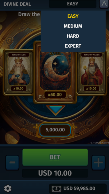 Pilihan tahap kesukaran Divine Deal